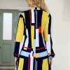 Geo Print Notch Neck Shirt Dress - Image 3