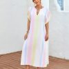 Striped Print Split Thigh Dress - Image 2