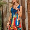 Painting Scoop Neck Tunic Dress - Image 2