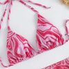 3pack Allover Print Triangle Bikini Swimsuit & Beach Skir - Image 2