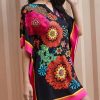 EMERY ROSE Mandala Print Notch Neck Tunic Dress - Image 3
