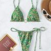 Paisley Ring Linked Triangle Bikini Swimsuit