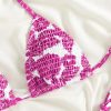 Floral Print Smocked Halter Triangle Bikini Swimsuit - Image 2