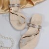 Gold Rhinestone Decor Toe Ring Thong Sandal - Image 3