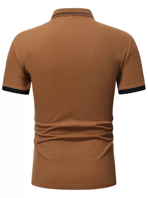 Playing Card Print Striped Trim Polo Shirt - Image 2