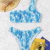 Floral Smocked Bikini Swimsuit