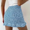 Ditsy Floral Ruched Detail Ruffle Hem Skirt - Image 3