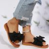 Bow Decor Single Band Slide Sandals - Image 3