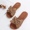 Litchi Embossed Bow Decor Slide Sandals - Image 3