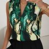 EMERY ROSE Graphic Print V Neck Sleeveless Blouse - Image 3