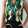 EMERY ROSE Graphic Print V Neck Sleeveless Blouse - Image 2