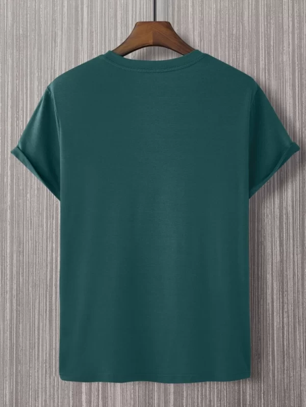Colorblock Antler Embroidery Tee Without Necklace - Image 3