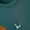 Colorblock Antler Embroidery Tee Without Necklace - Image 2