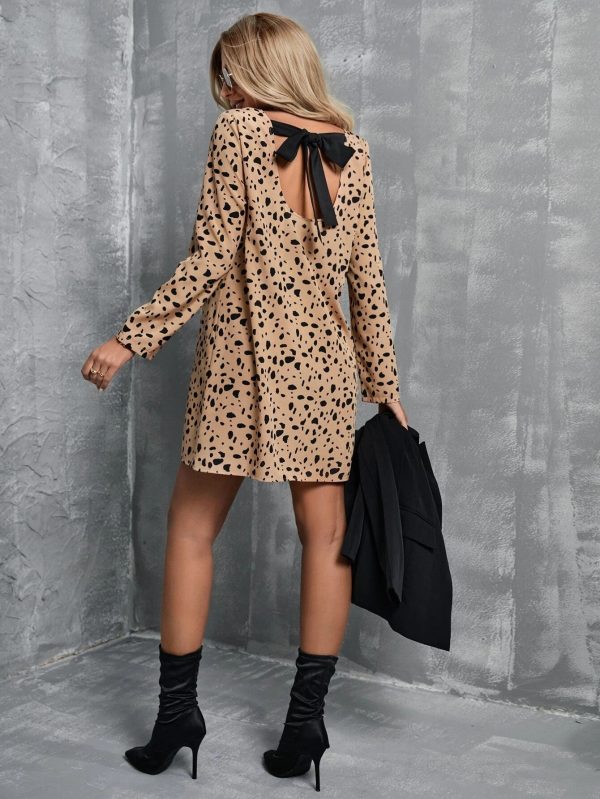EMERY ROSE Tie Back Polka Dot Dress - Image 3