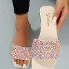 Sequin Decor Slide Sandals