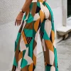 High Waist Geo Print Wide Leg Pants - Image 3