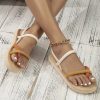 Women Color Block Faux Suede Thong Sandals - Image 3