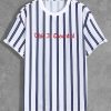 Men Striped & Slogan Graphic Drop Shoulder Tee SKU: sm2211284110510520