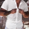 Hollow Out Button Front Shirt