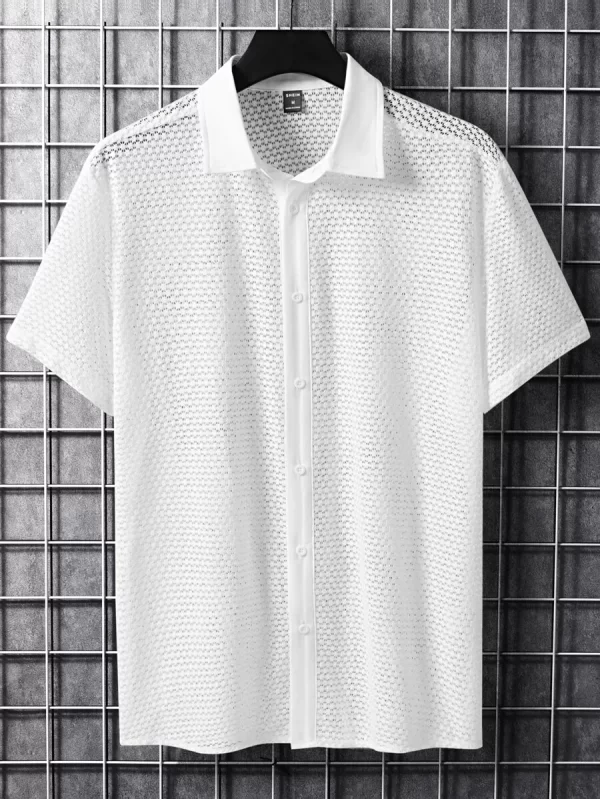Hollow Out Button Front Shirt - Image 2