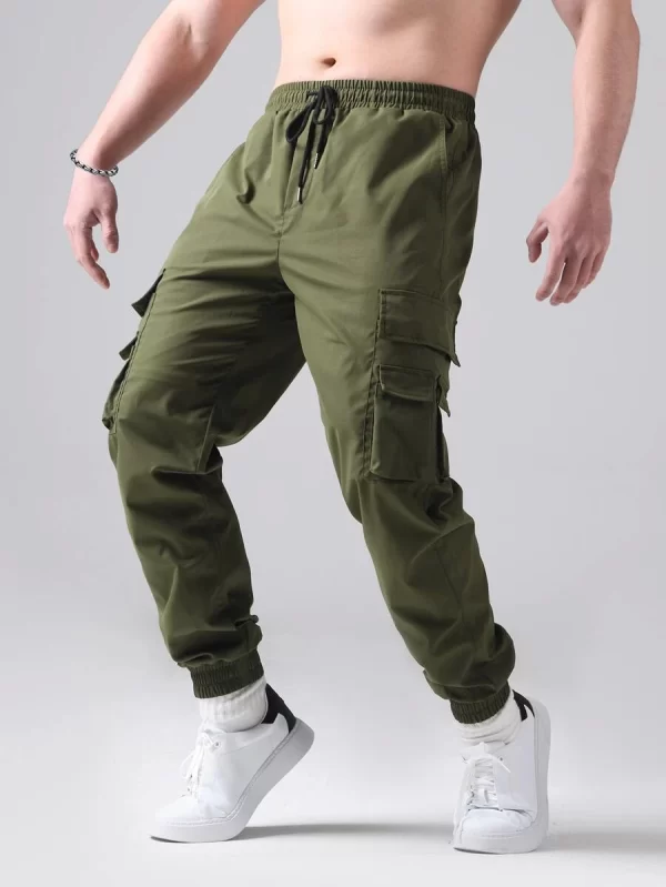 Drawstring Waist Cargo Pants