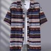 Men Geo Print Button Up Shirt Without Tee