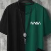 Extended Sizes Men Letter Graphic Two Tone Tee & Drawstring Waist Shorts - Image 2