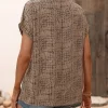 Allover Print Batwing Sleeve Notched Neckline Blouse - Image 2