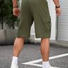 Men Flap Pocket Drawstring Waist Cargo Shorts - Image 2