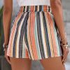 VCAY Striped Drawstring Waist Slant Pocket Shorts - Image 2