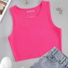 EZwear Solid Ribbed Knit Tank Top