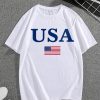 Men American Flag & Letter Graphic Tee