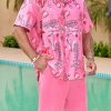 Men Floral Print Shirt & Drawstring Waist Shorts - Image 3