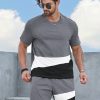 Men Color Block Tee & Drawstring Waist Shorts - Image 2