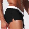 Men Drawstring Waist Split Hem Swim Trunks - Image 2