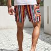 Men Striped & Geo Print Drawstring Waist Shorts - Image 2