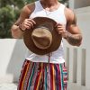 Men Striped & Geo Print Drawstring Waist Shorts - Image 3