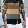 Men Striped & Color Block Polo Shirt