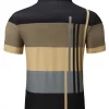 Men Striped & Color Block Polo Shirt - Image 2