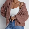 Essnce Drop Shoulder Zip Up Hooded Cardigan - Image 3