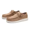 Men's Light Brown Comfortable Slip On Loafers Lace Up Design Boat Shoes