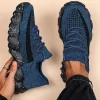 Sporty Blue Sneakers For Men, Lace-up Front Chunky Sneakers