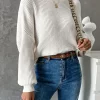 Frenchy Twist Back Drop Shoulder Boat Neck Sweater