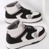 Women's Winter New Style High Top Lace-up Sneakers, Flat, Fashionable, Versatile Shoes For Students