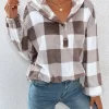 Essnce Gingham Half Button Drop Shoulder Hoodie - Image 2