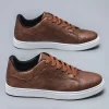 Men Minimalist Lace-up Front Skate Shoes, Sporty Outdoor Sneakers - Image 3