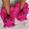 Bear Design Fuzzy Novelty Slippers - Image 3