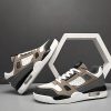 Men Anti-slip Litchi Embossed Letter Graphic Color Block Lace Up Sneakers, Sporty Skate Shoes For Outdoor - Image 4