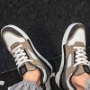 Men Anti-slip Litchi Embossed Letter Graphic Color Block Lace Up Sneakers, Sporty Skate Shoes For Outdoor