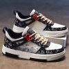 Men Wave & Letter Graphic Lace Up Sneakers, Sporty Mesh Skate Shoes For Outdoor - Image 3